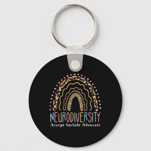 Neurodiversity Rainbow Accept Advocate Love Autism Key Ring