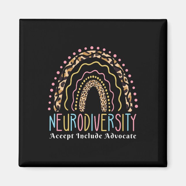 Neurodiversity Rainbow Accept Advocate Love Autism Magnet (Front)