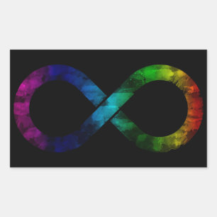 Neurodiversity Rainbow Infinity Watercolor Rectangular Sticker