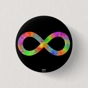 Neurodiversity Rainbow Lemniscate/ Infinity Symbol 3 Cm Round Badge