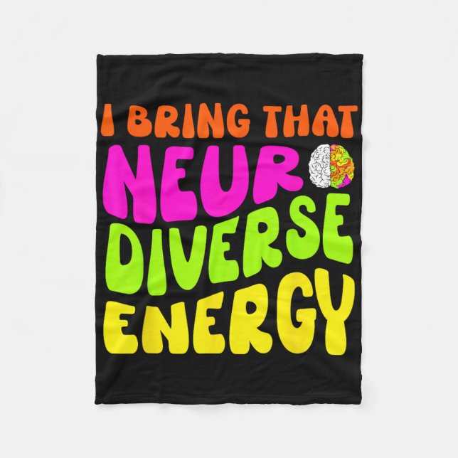 Neurodiversity Shirt Autism Adhd Asd Neurodiverse  Fleece Blanket (Front)