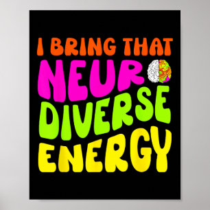 Neurodiversity Shirt Autism Adhd Asd Neurodiverse  Poster