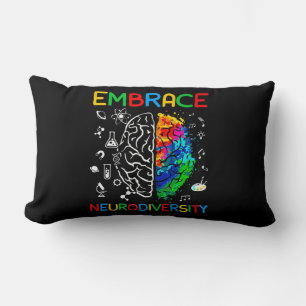 Neurodiversity Shirt Embrace ADHD Autism Awareness Lumbar Cushion