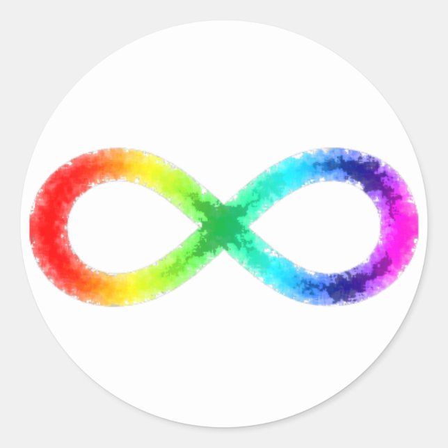 Neurodiversity sticker, white classic round sticker (Front)