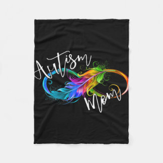 Neurodiversity Symbol Rainbow Infinity Autism Mom Fleece Blanket