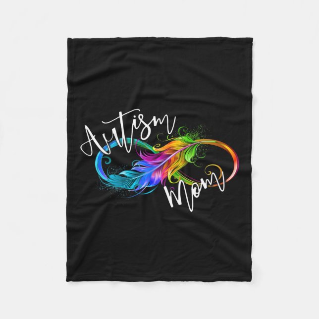 Neurodiversity Symbol Rainbow Infinity Autism Mum  Fleece Blanket (Front)