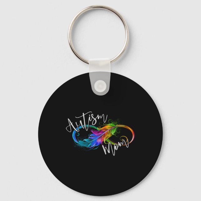 Neurodiversity Symbol Rainbow Infinity Autism Mum  Key Ring (Front)