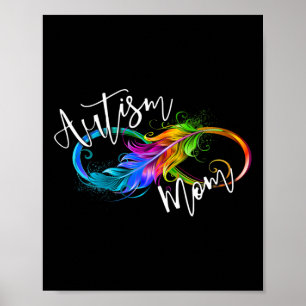 Neurodiversity Symbol Rainbow Infinity Autism Mum Poster