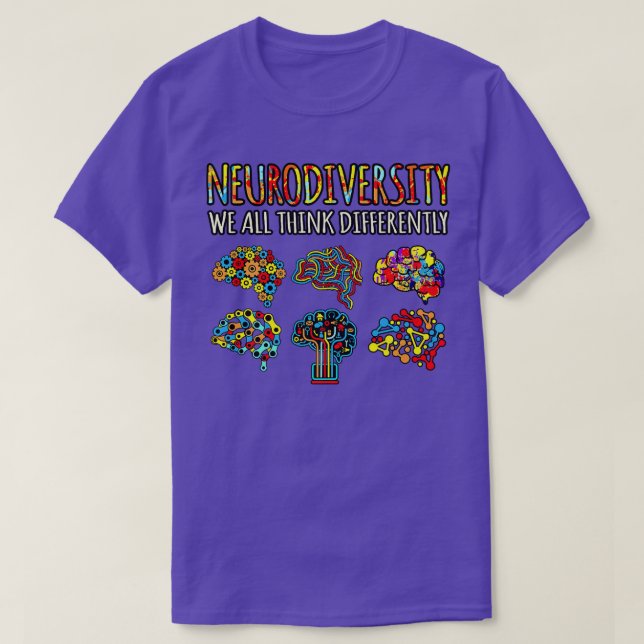 Neurodiversity Think Differently ADHD Awareness Gr T-Shirt (Design Front)