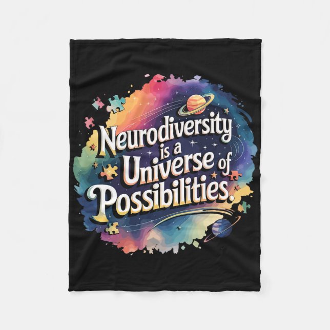 Neurodiversity Universe Of Possibilities Space Aut Fleece Blanket (Front)