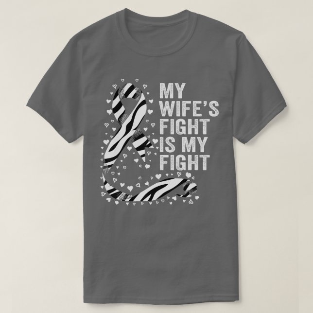 Neuroendocrine Cancer Ribbon for Wife Cancer Aware T-Shirt (Design Front)