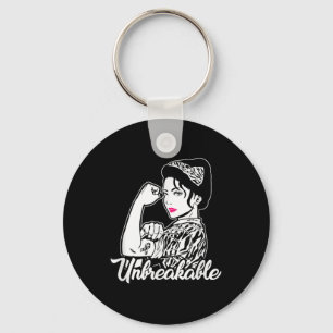 Neuroendocrine Carcinoid Cancer Unbreakable Ribbon Key Ring