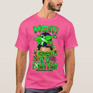 Neurofibromatosis Awareness Mum fighter messy bun T-Shirt