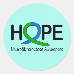 Neurofibromatosis Awareness Ribbon of Hope Classic Round Sticker