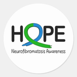 Neurofibromatosis Awareness Ribbon of Hope Classic Round Sticker