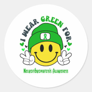Neurofibromatosis Awareness Ribbon Support Gifts Classic Round Sticker