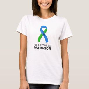 Neurofibromatosis Warrior Ribbon White T-Shirt