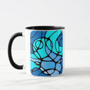 Neurografik blau modernes abstraktes Design Mug