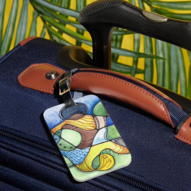 Neurographic art on luggage tag (Front Insitu 1)
