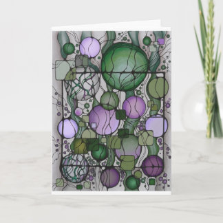 Neurographic Art T-Shirt Green Violet Abstract Sph Card