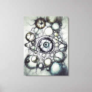 Neurographic Eye Perception Abstract T-Shirt Canvas Print