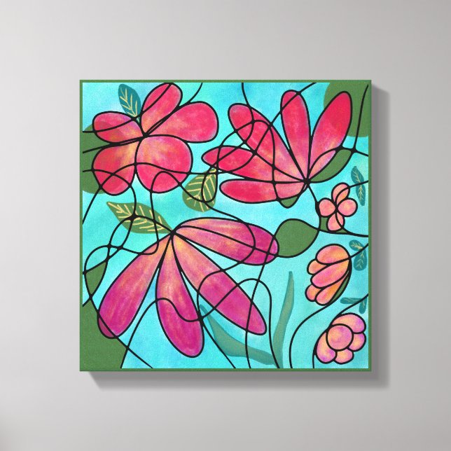 NEUROGRAPHIC SPRING FLOWERS WATERCOLORS CANVAS PRINT (Front)
