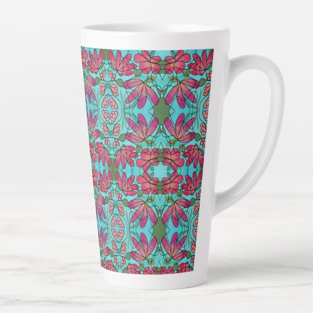 NEUROGRAPHIC SPRING FLOWERS WATERCOLORS LATTE MUG (Right)
