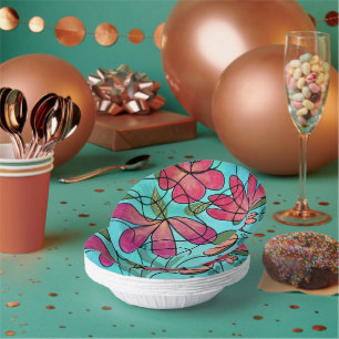 NEUROGRAPHIC SPRING FLOWERS WATERCOLORS PAPER PLATE