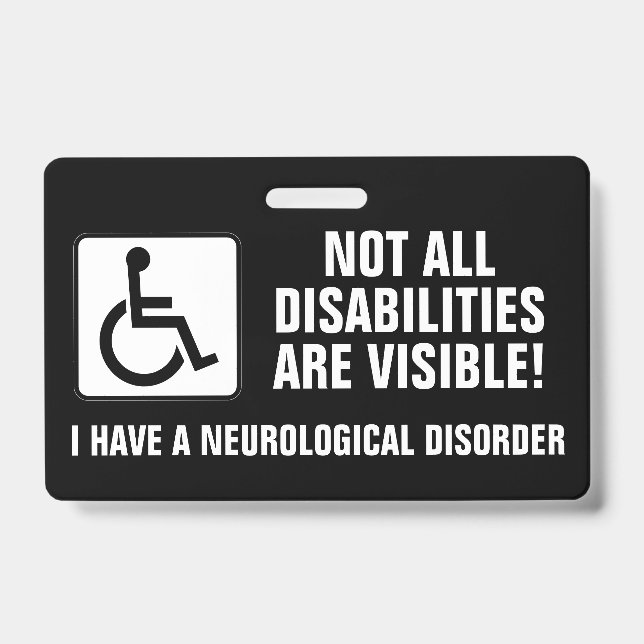 NEUROLOGICAL DISORDER Awareness ID Badge (Front)