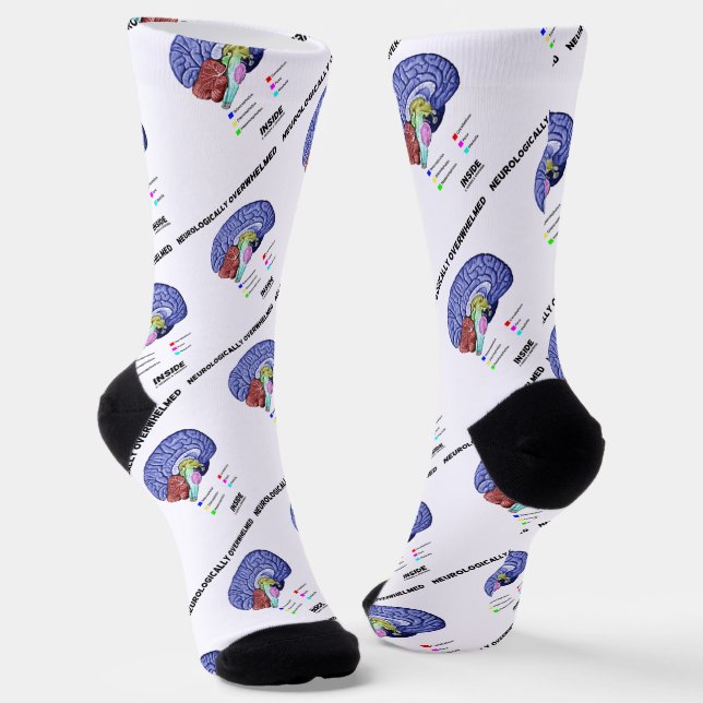 Neurologically Overwhelmed Inside Brain Anatomy Socks (Angled)