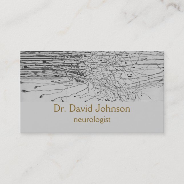 Neurologist Anatomy Nerve Drawing Grey Doctor Business Card (Front)