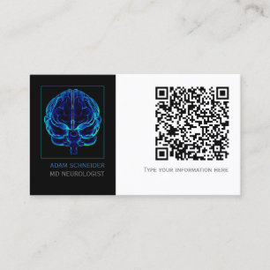 Neurologist Blue Brains Medical QR CODE Business C Business Card