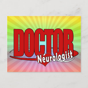 NEUROLOGIST LOGO BIG RED DOCTOR POSTCARD