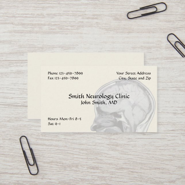 Neurologist Neurology Business Card (Front/Back In Situ)