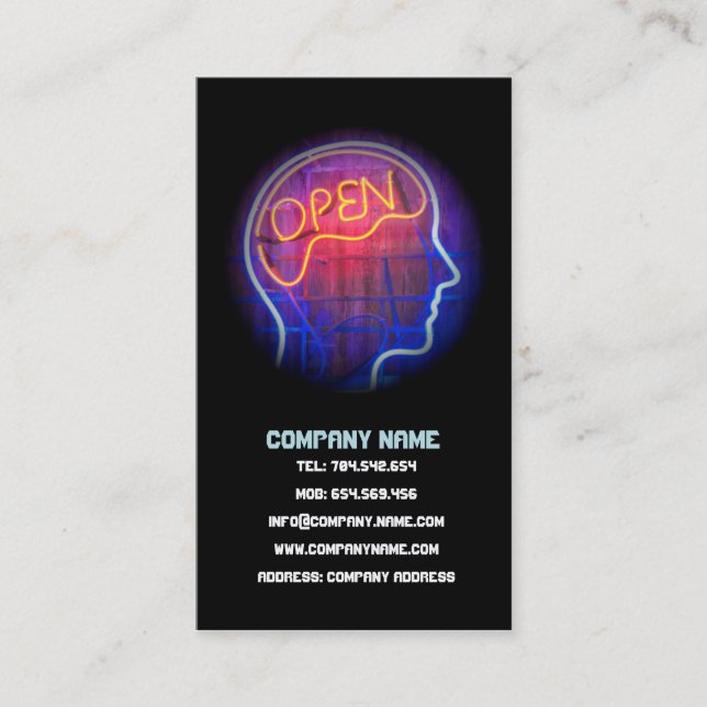 Neurologist Psychologist Open Head Brain Card (Front)