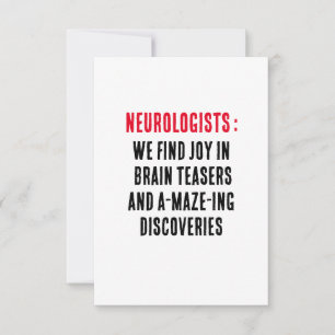 Neurologists: We find joy in brain teasers and Thank You Card