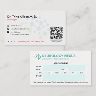 Neurology Clinic Business   Clean Appointment Card
