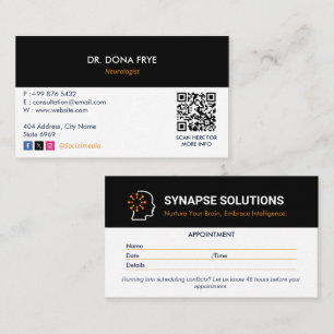 Neurology Clinic Business   Clean Appointment Card