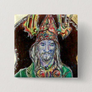 NEUROMANCER, blue red 15 Cm Square Badge