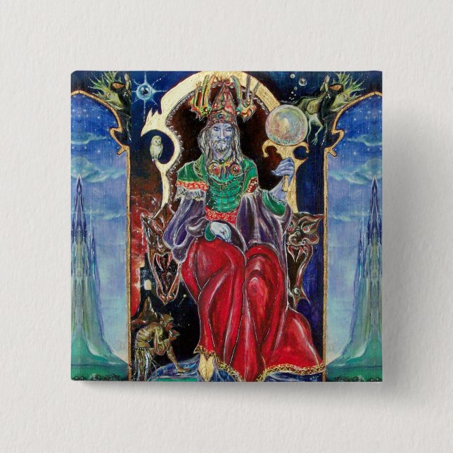 NEUROMANCER, blue red 15 Cm Square Badge (Front)