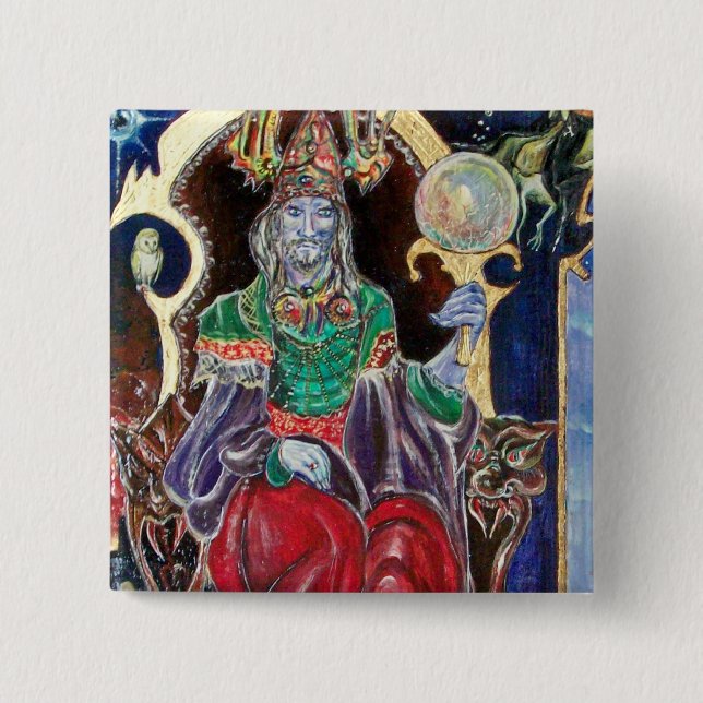 NEUROMANCER, blue red 15 Cm Square Badge (Front)