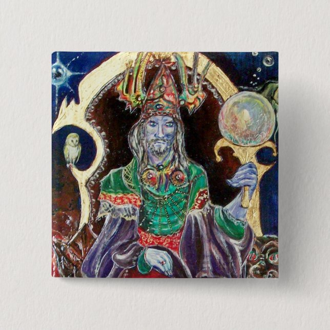 NEUROMANCER, blue red 15 Cm Square Badge (Front)