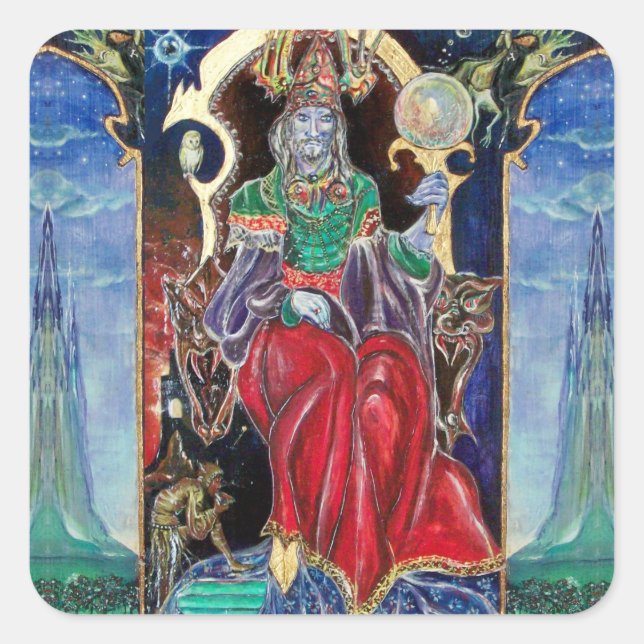 NEUROMANCER, blue red Square Sticker (Front)