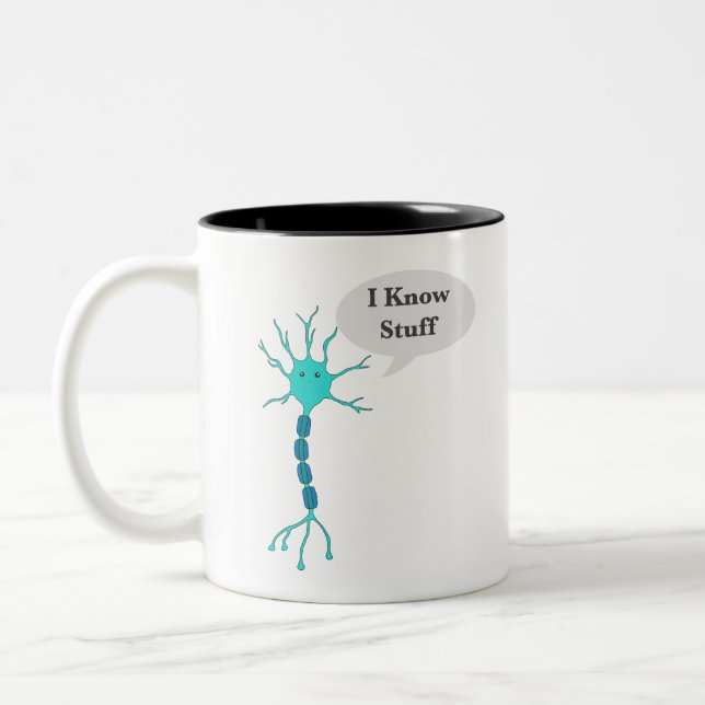 Neuron I Know Stuff Two-Tone Coffee Mug (Left)