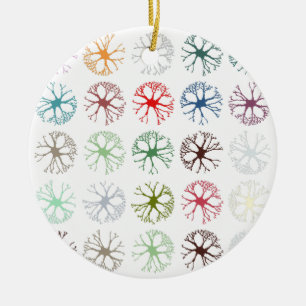 Neuronal Abstract Multicolour Art Throw Pillow Ceramic Tree Decoration