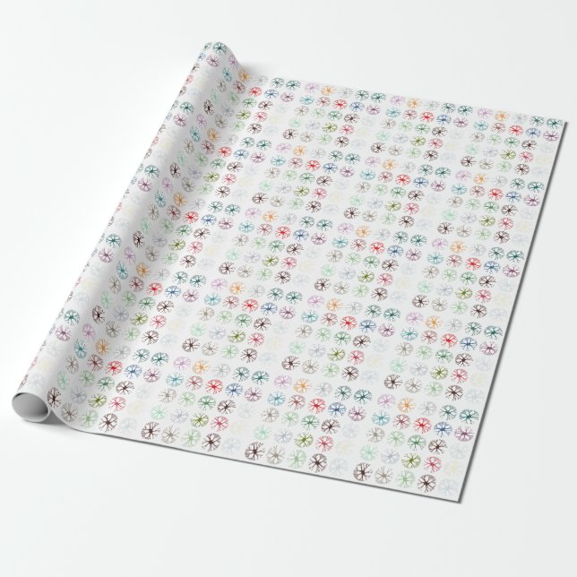 Neuronal Abstract Multicolour Art Throw Pillow Wrapping Paper (Unrolled)