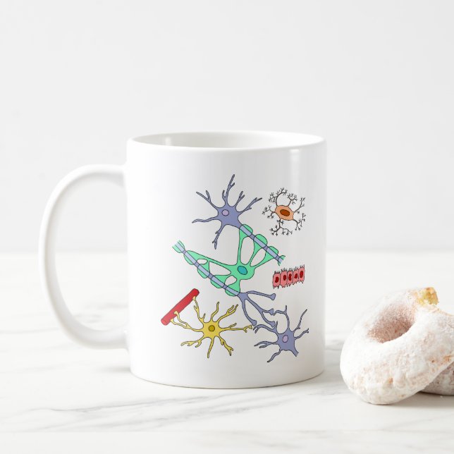 Neurons And Glia Coffee Mug (With Donut)