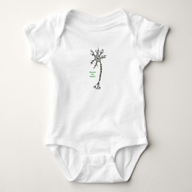 Neurons Are Plastic! Baby Bodysuit (Front)