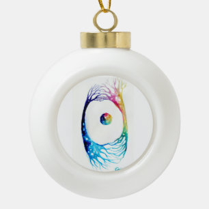 Neurons connected  ceramic ball christmas ornament