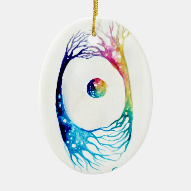 Neurons connected    ceramic tree decoration (Front)